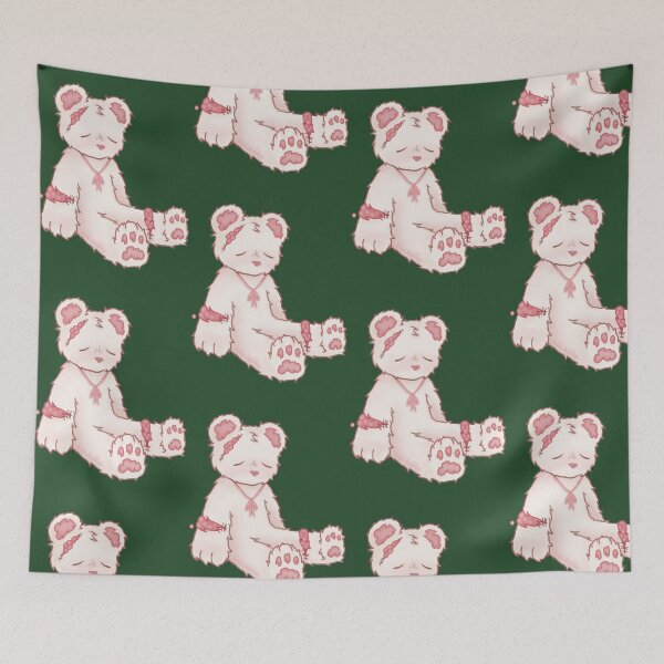 Item preview, Tired Teddybear W Brust Stitches Sticker designed and sold by ForestLibrary.