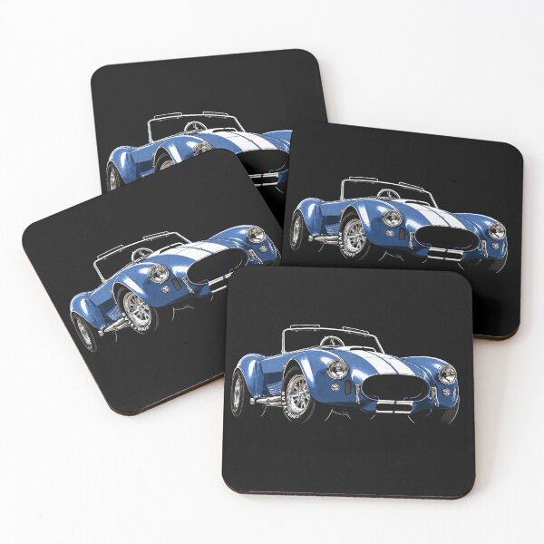 Item preview, Blue Shelby Cobra 427 Roadster – Classic White Stripe Car Art designed and sold by Stinky Lincy's Apparel Company.