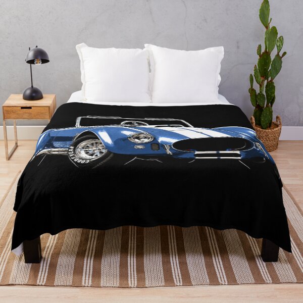 Item preview, Blue Shelby Cobra 427 Roadster – Classic White Stripe Car Art designed and sold by Stinky Lincy's Apparel Company.