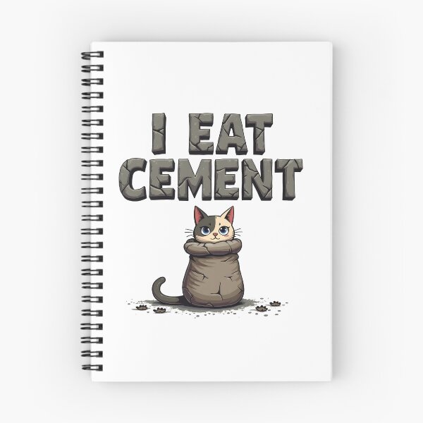 Item preview, I eat cement funny meme cat cartoon  designed and sold by Panya-Design.