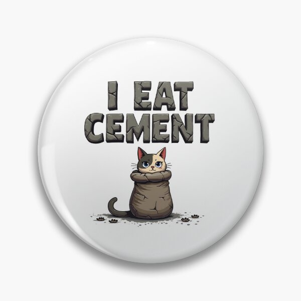 Item preview, I eat cement funny meme cat cartoon  designed and sold by Panya-Design.