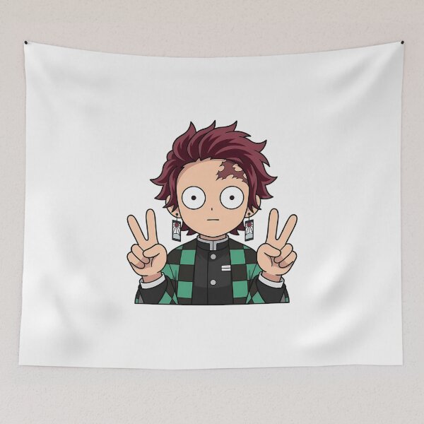 Item preview, Tanjiro Kamado Demon Slayer Friendly Peace Pose designed and sold by Dashsopaner.