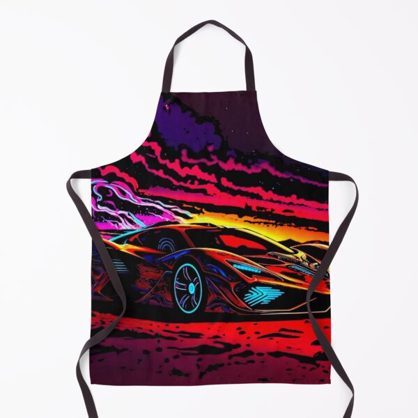 Item preview, Neon Hypercar at Synthwave Sunset | Retro Futuristic Supercar | Vaporwave Sports Car | Outrun Digital Art designed and sold by Nexus Space.