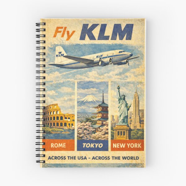 Item preview, ly KLM Vintage Airline Poster | Rome Tokyo New York Classic Travel Wall Art designed and sold by Eclipse 3699.