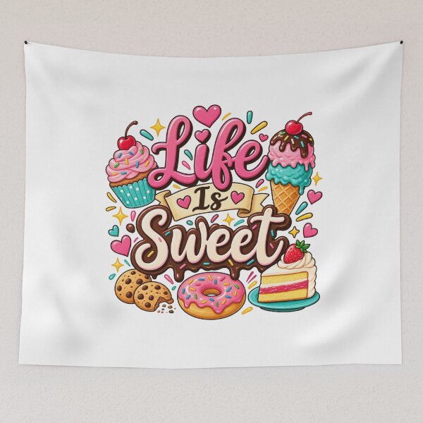 Item preview, Life Is Sweet – Cute Dessert Lover Design designed and sold by RJACreative.