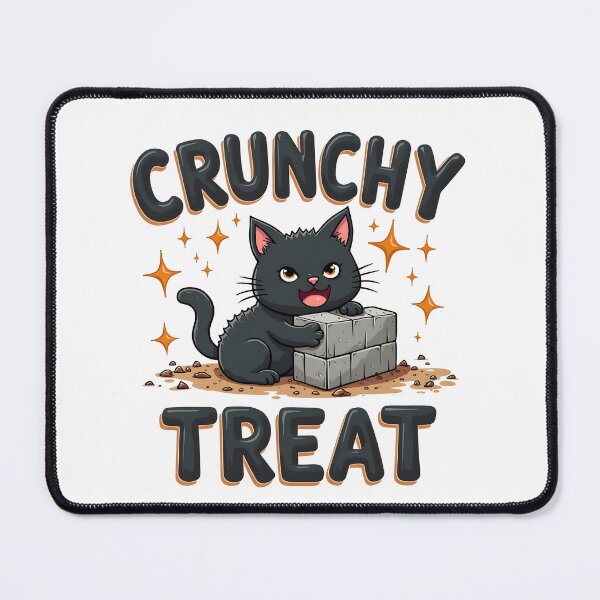 Item preview, I eat cement crunchy treat funny meme cat cartoon designed and sold by Panya-Design.