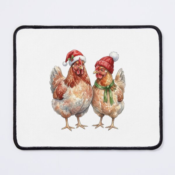 Item preview, merry christmas Watercolor Chicken wearing Santa Hat   designed and sold by SOUFIANE1991.