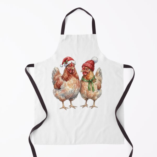 Item preview, merry christmas Watercolor Chicken wearing Santa Hat   designed and sold by SOUFIANE1991.
