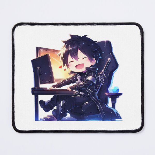 Item preview, Kirito Sword Art Online Happy Chibi Gaming designed and sold by Dashsopaner.