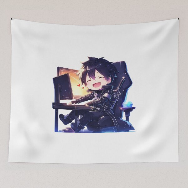 Item preview, Kirito Sword Art Online Happy Chibi Gaming designed and sold by Dashsopaner.