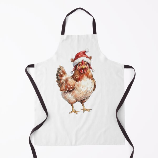 Item preview, merry christmas Watercolor Chicken wearing Santa Hat   designed and sold by SOUFIANE1991.
