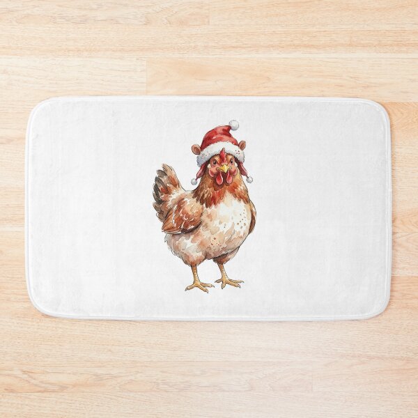Item preview, merry christmas Watercolor Chicken wearing Santa Hat   designed and sold by SOUFIANE1991.