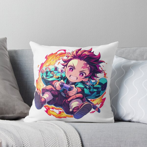 Item preview, Tanjiro Kamado Demon Slayer Chibi Gaming Flame Energy designed and sold by Dashsopaner.