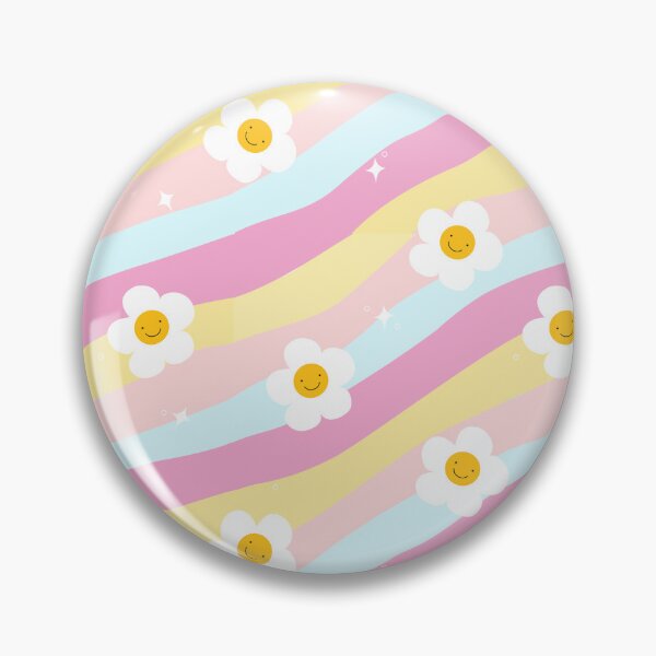 Item preview, Cute Smiley Daisy Rainbow Pastel Pattern designed and sold by PeonyandlillyId.