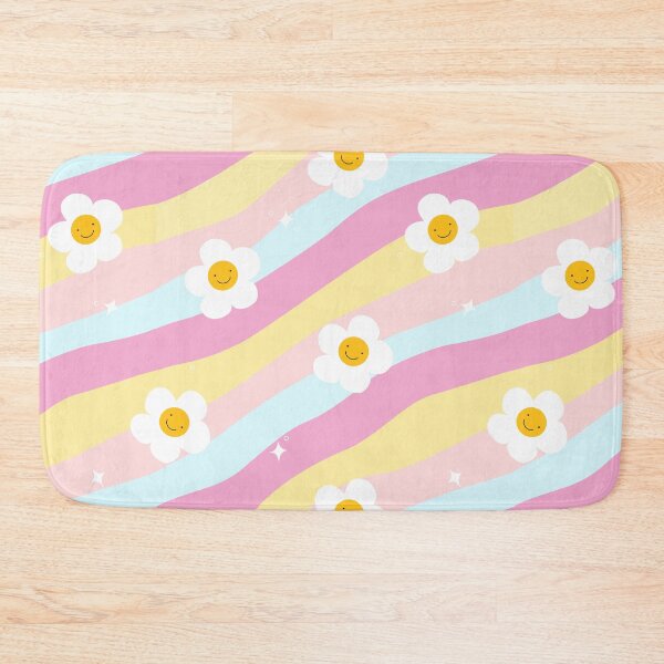 Item preview, Cute Smiley Daisy Rainbow Pastel Pattern designed and sold by PeonyandlillyId.
