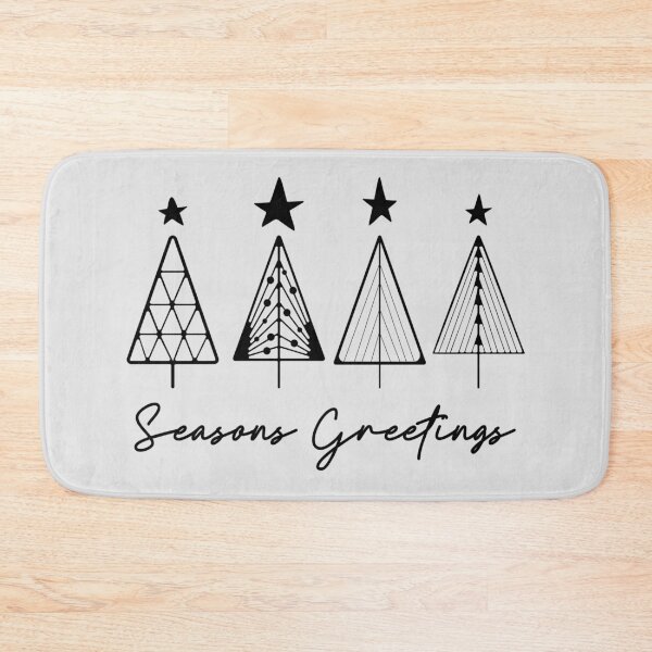Item preview, Seasons Greetings Minimalist Christmas Trees in Black designed and sold by FaeryNuff.
