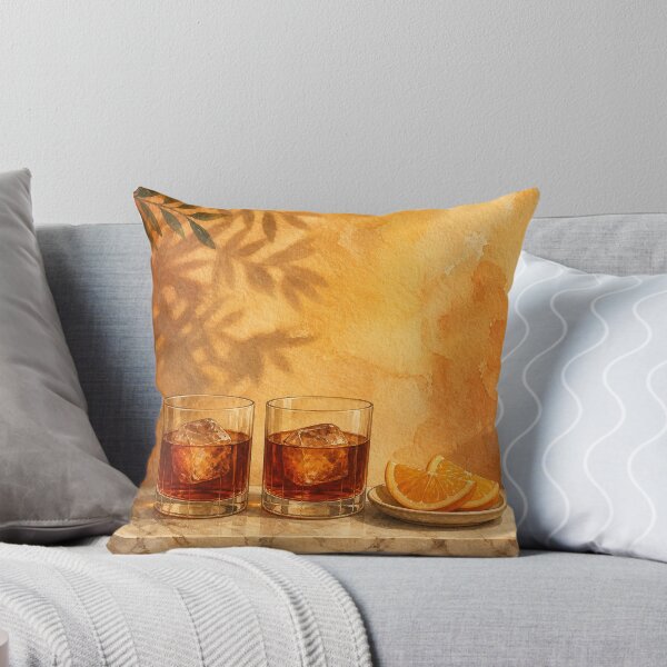 Item preview, Amaro Glasses & Orange Slices Watercolour designed and sold by GoldenHourWalls.