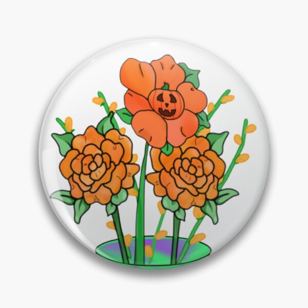 Item preview, Pumpkin flowers in an vase  designed and sold by Artistkhg.