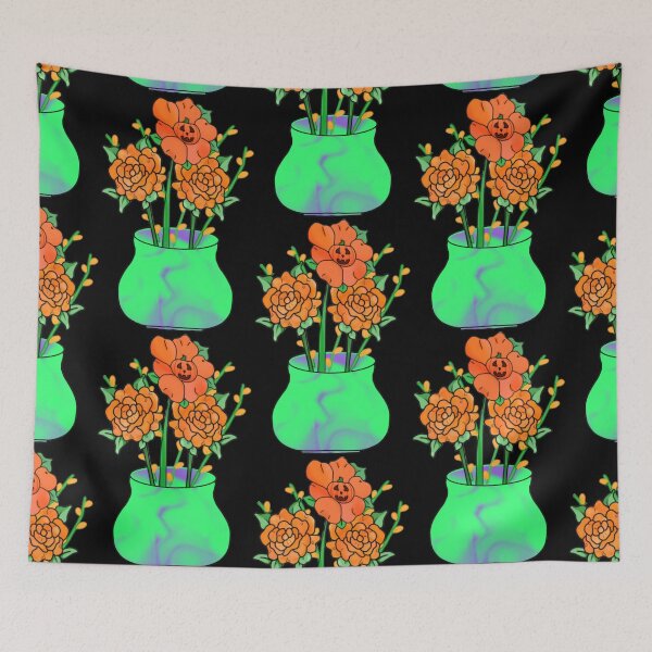 Item preview, Pumpkin flowers in an vase  designed and sold by Artistkhg.