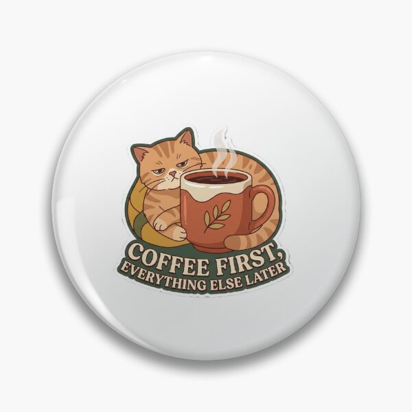 Item preview, Gato Cafe "Coffee First" | Retro Humor designed and sold by AidaAviles.