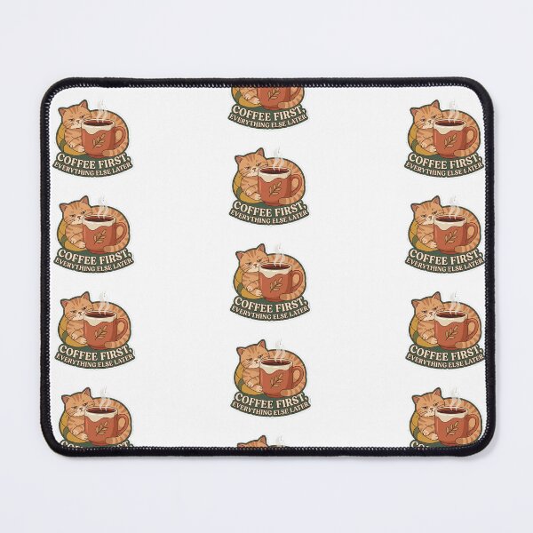 Item preview, Gato Cafe "Coffee First" | Retro Humor designed and sold by AidaAviles.