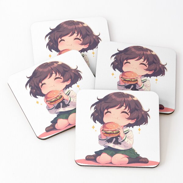 Item preview, Yukari Akiyama Girls und Panzer Chibi Burger Kawaii Smile designed and sold by Dashsopaner.