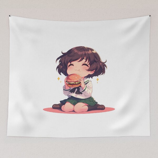 Item preview, Yukari Akiyama Girls und Panzer Chibi Burger Kawaii Smile designed and sold by Dashsopaner.