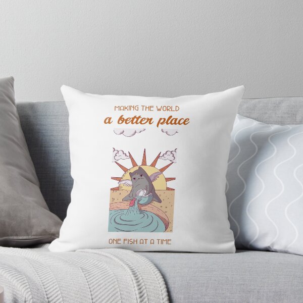 Item preview, Making The World A Better Place One Fish At A Time Cat Humor designed and sold by FunTeesFactory.