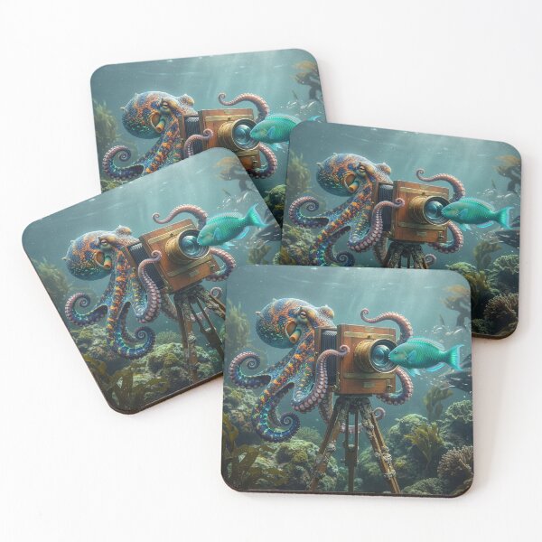 Item preview, Octopus Photographer Takes a Portrait of Parrotfish designed and sold by Tridentulus.
