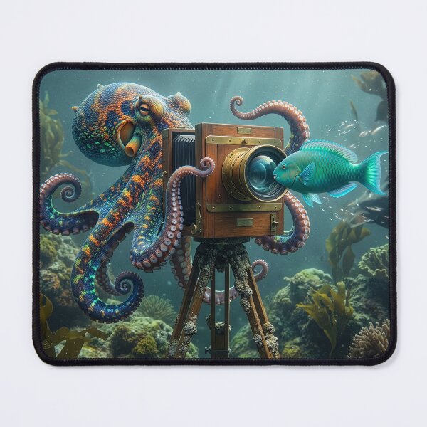 Item preview, Octopus Photographer Takes a Portrait of Parrotfish designed and sold by Tridentulus.