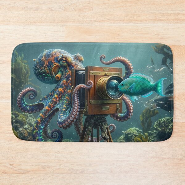 Item preview, Octopus Photographer Takes a Portrait of Parrotfish designed and sold by Tridentulus.