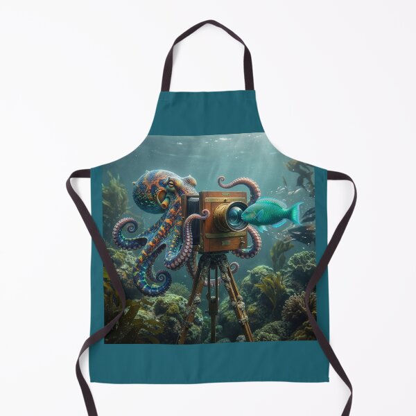 Item preview, Octopus Photographer Takes a Portrait of Parrotfish designed and sold by Tridentulus.