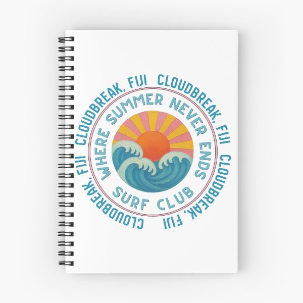 Item preview, Cloudbreak Fiji Surf Club Retro Sunset Wave Badge designed and sold by DonnaRaine.
