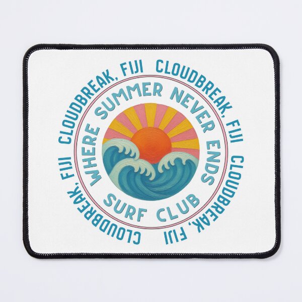 Item preview, Cloudbreak Fiji Surf Club Retro Sunset Wave Badge designed and sold by DonnaRaine.