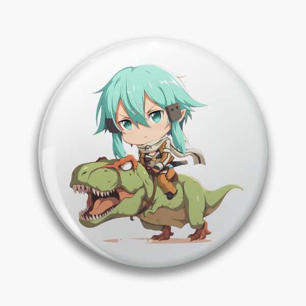 Item preview, Sinon Sword Art Online Kawaii Chibi Dinosaur Riding Adventure designed and sold by Dashsopaner.