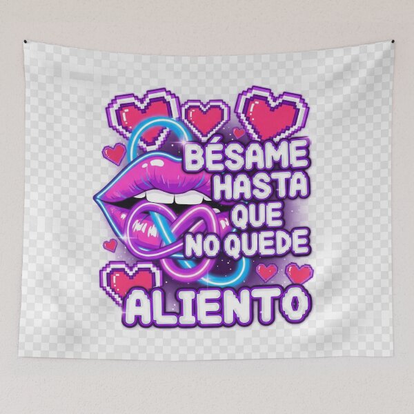 Item preview, Kiss Me Until There's No Breath Left - Neon Lips Pixel Art Retro designed and sold by elglotonmusical.