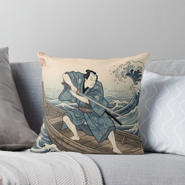 Item preview, Samurai on Boat in Great Wave and Fuji designed and sold by TokyoUkiyoHouse.