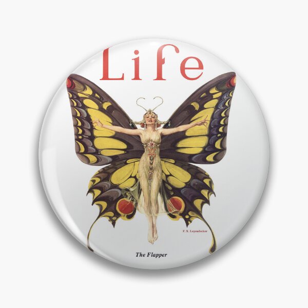 Item preview, The Flapper Print, Vintage Art Deco Butterfly Woman, 1920s Life Magazine Cover, Roaring Twenties Decor designed and sold by RickE.