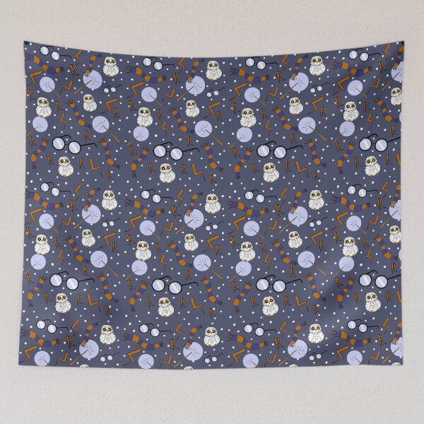 Item preview, Owls, scarfs and glasses blue and copper pattern lighter designed and sold by RavenAMarie .