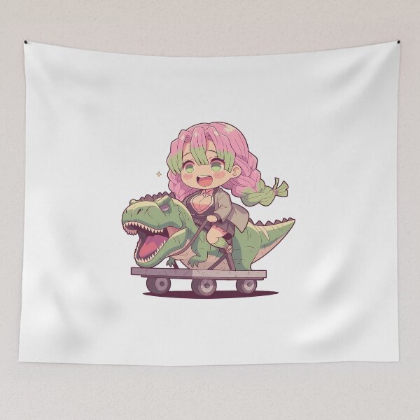 Item preview, Mitsuri Kanroji Demon Slayer Dinosaur Chibi Joyride designed and sold by Dashsopaner.