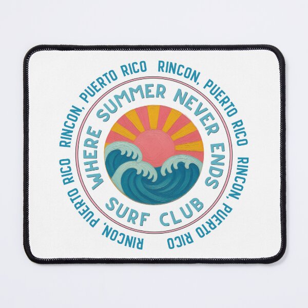 Item preview, Rincon Puerto Rico Surf Club Retro Sunset Wave Badge designed and sold by DonnaRaine.