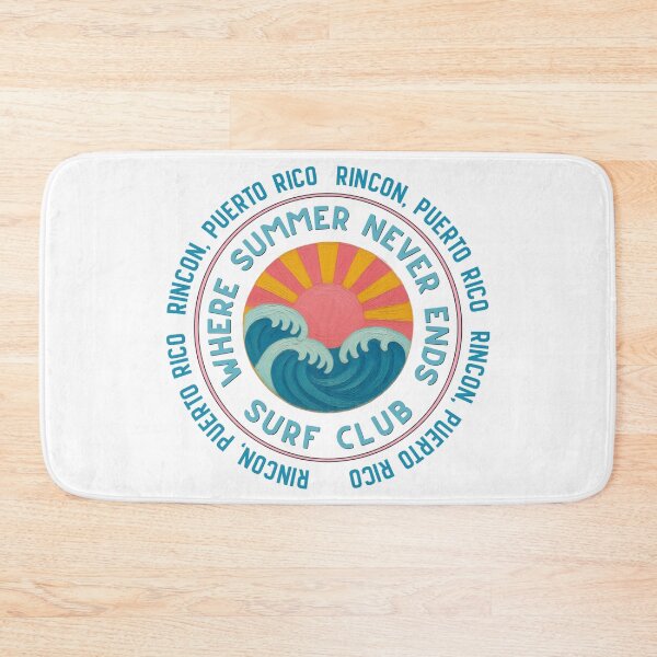 Item preview, Rincon Puerto Rico Surf Club Retro Sunset Wave Badge designed and sold by DonnaRaine.