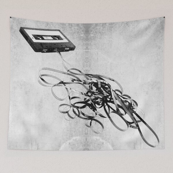 Item preview, Unspooled Cassette Tape Tangled Magnetic Ribbon Retro Audio designed and sold by Ghoul Enterprises.