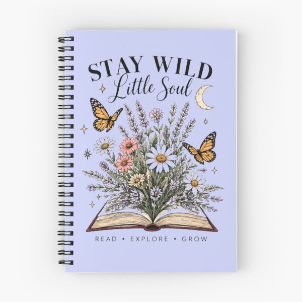 Item preview, Stay Wild Little Soul Book Floral Butterflies Art designed and sold by ArtivoNest.