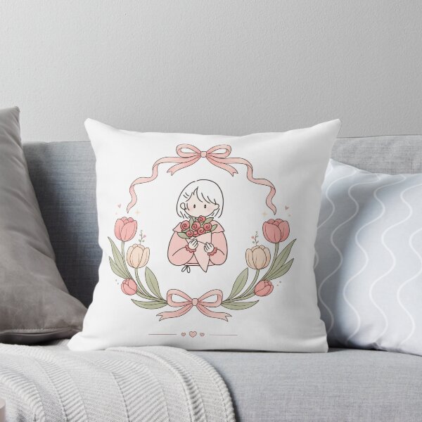 Item preview, Cute Girl Floral Bow Illustration  designed and sold by itxelaraStudio.