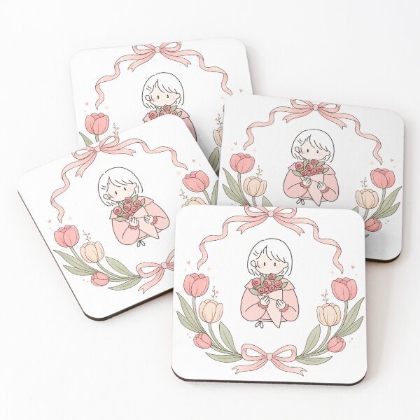 Item preview, Cute Girl Floral Bow Illustration  designed and sold by itxelaraStudio.