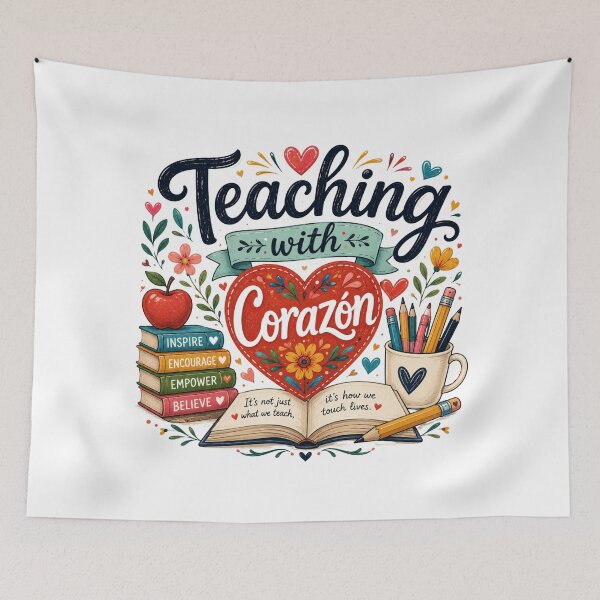 Item preview, Teaching with Corazón – Teacher Appreciation Design designed and sold by RJACreative.