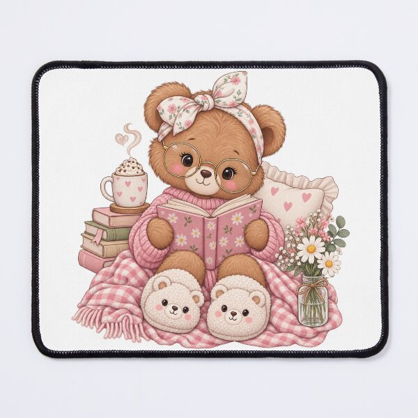 Item preview, Cozy Bookish Bear Reading designed and sold by PixelChaptersByKira.
