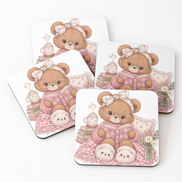 Item preview, Cozy Bookish Bear Reading designed and sold by PixelChaptersByKira.