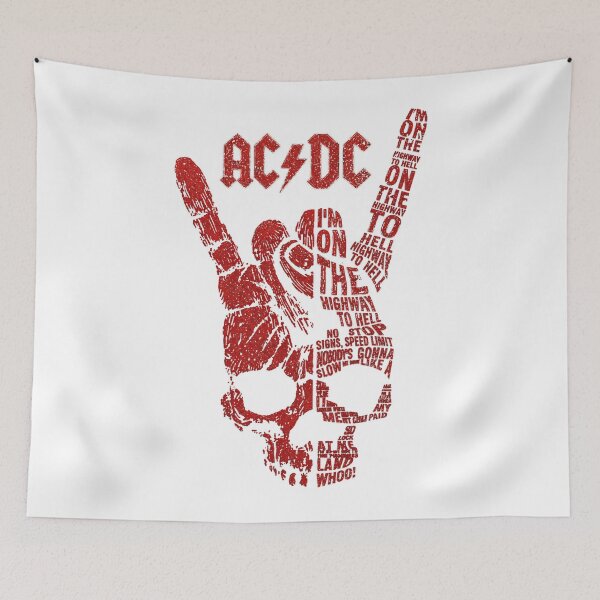 Item preview, ACDC Highway To Hell Lyrics Skull Rock On Hand Tour Graphic designed and sold by Unique personality⭐⭐⭐⭐⭐.